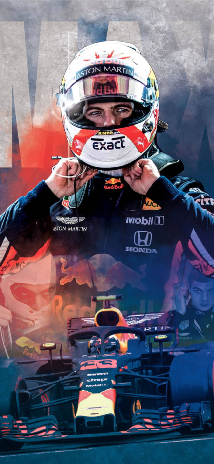 Max Verstappen Red Bull Champion Racer Background