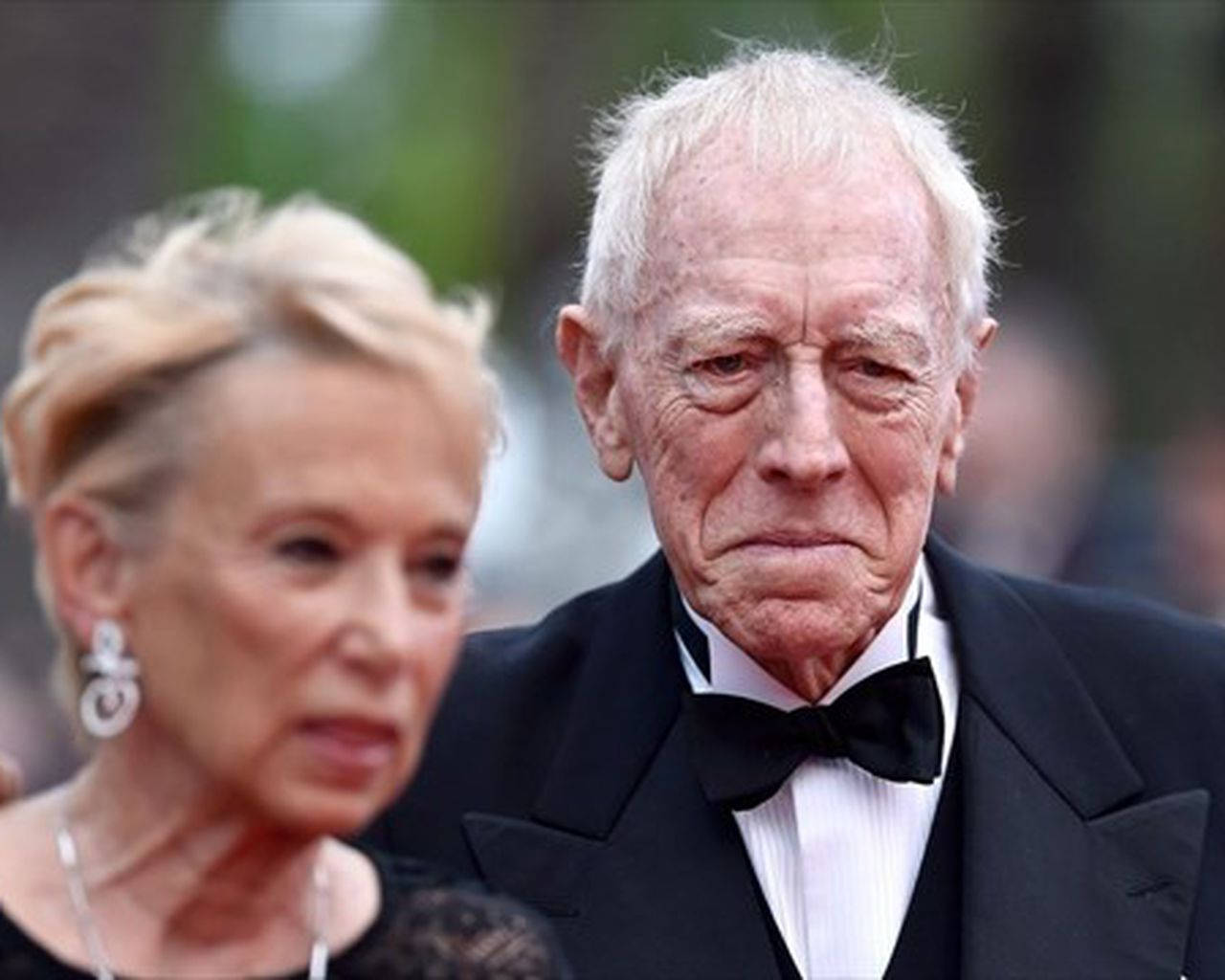 Max Von Sydow And Catherine Brelet At The Cannes Film Festival