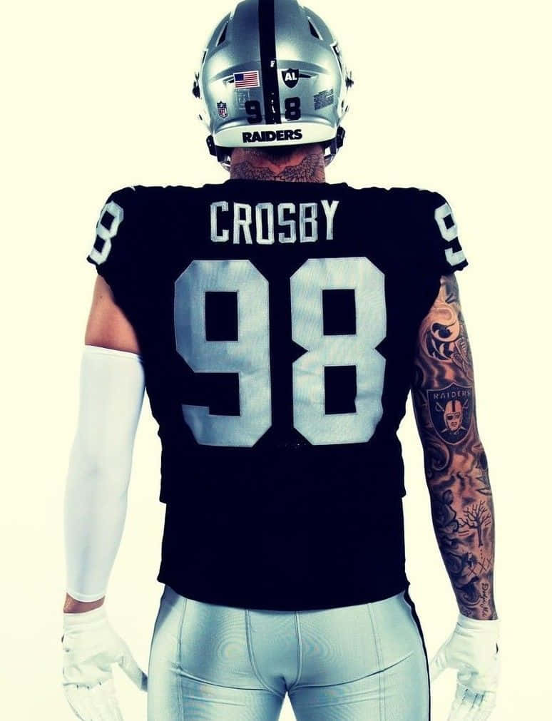 Maxx Crosby Black Raiders Football Jersey Background