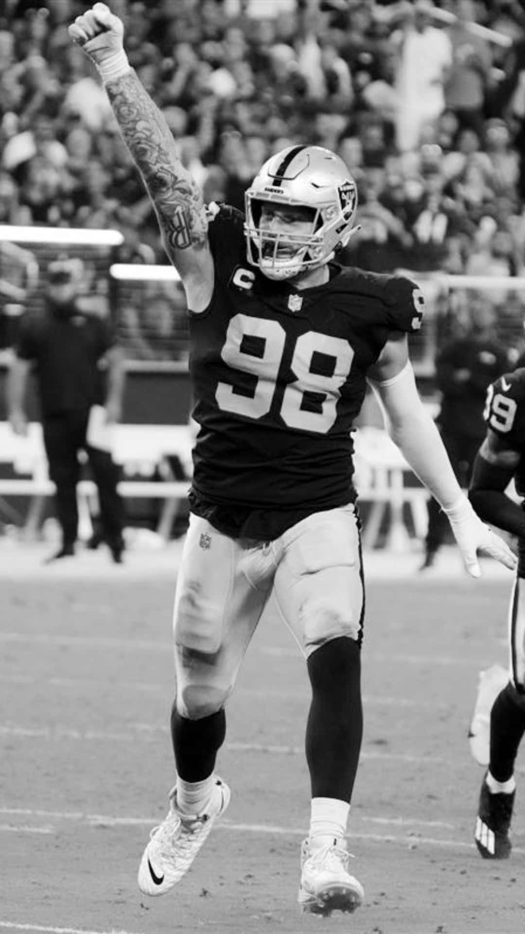 Maxx Crosby Grayscale Photograph Background