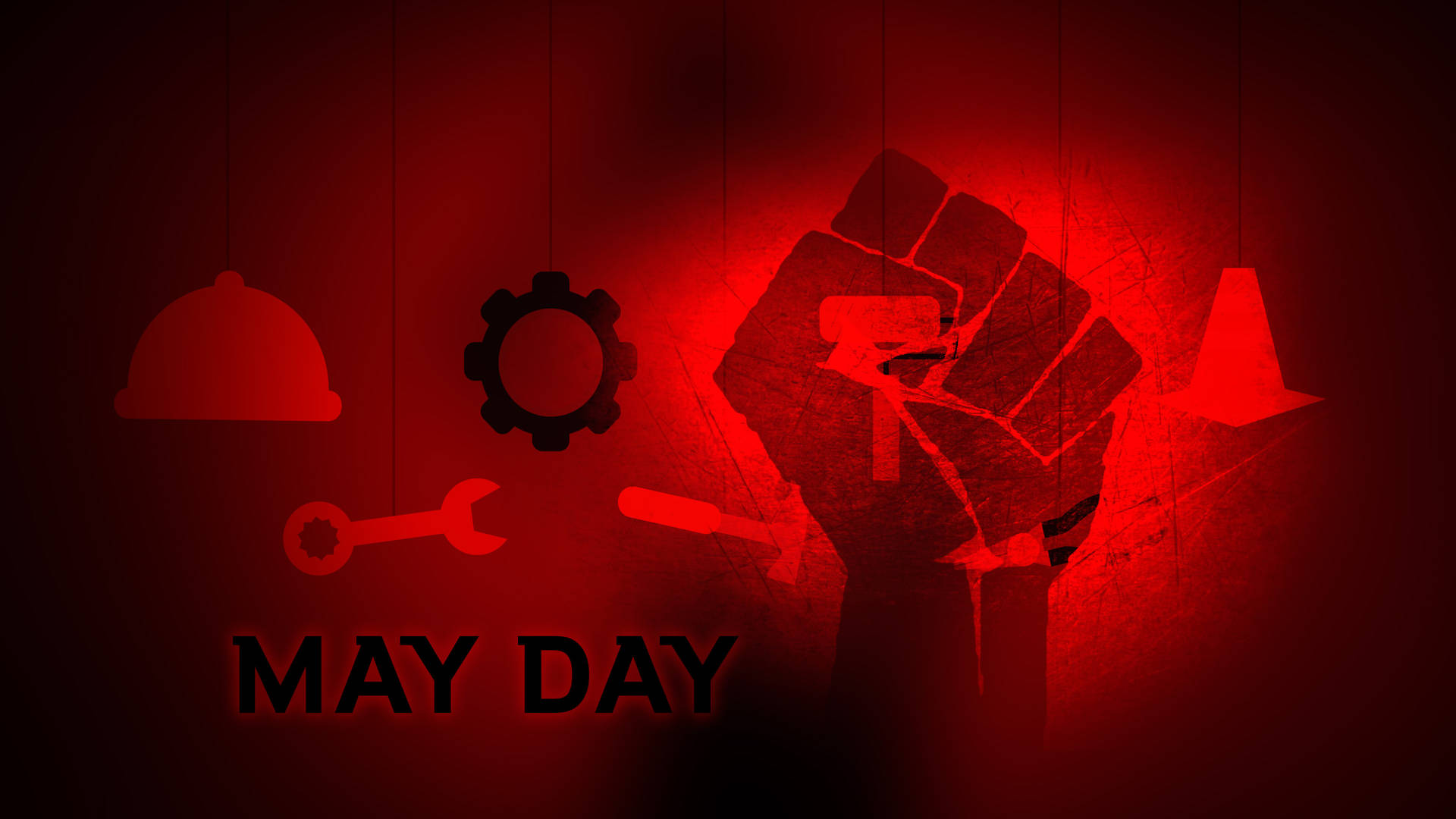 May Day Neon Art Background