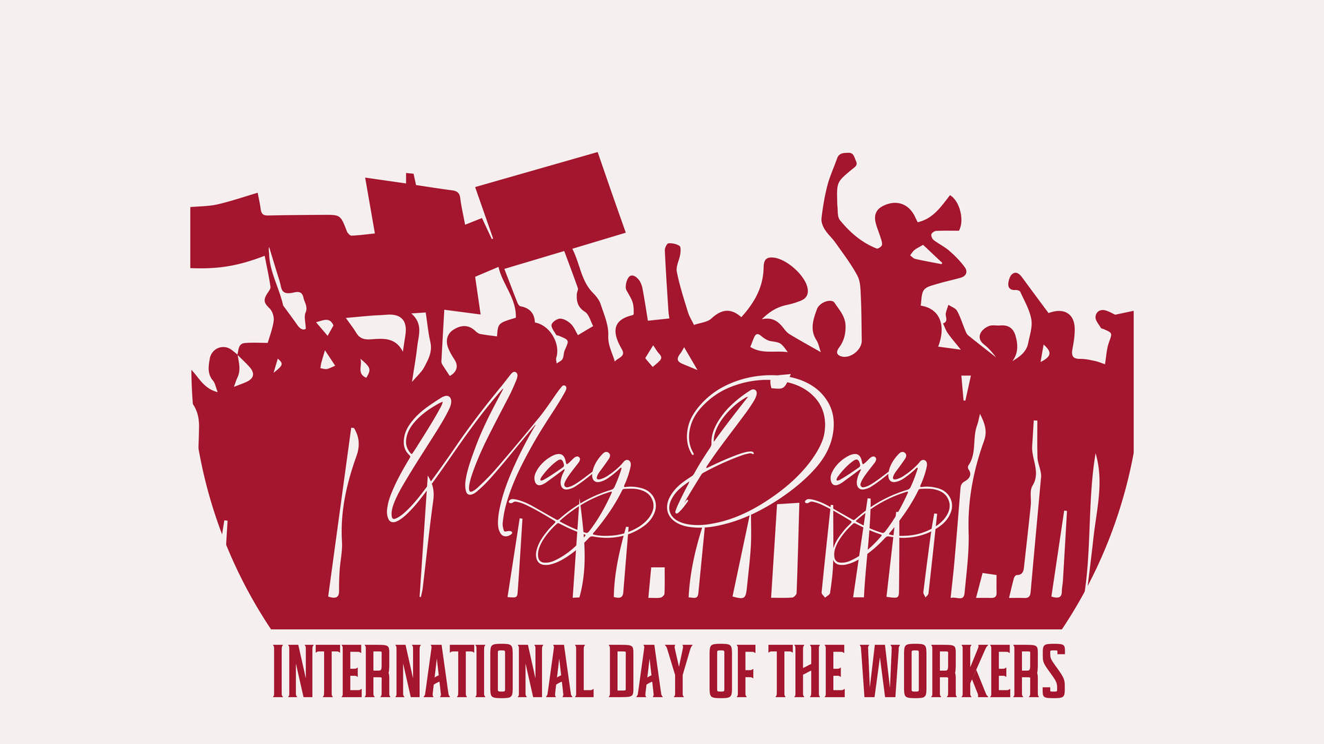 May Day Red Workers Silhouette