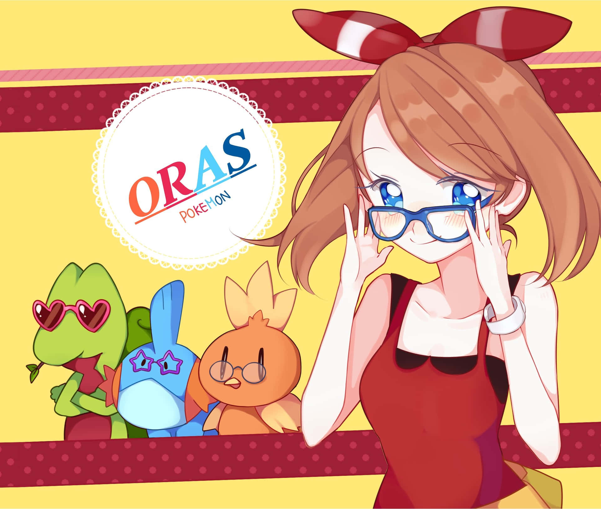 May With Treecko, Mudkip, And Torchic Background