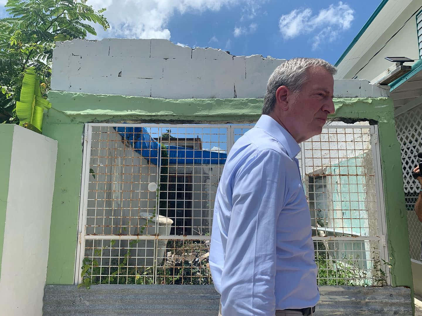 Mayor Bill De Blasio Surveys Storm Damaged Houses