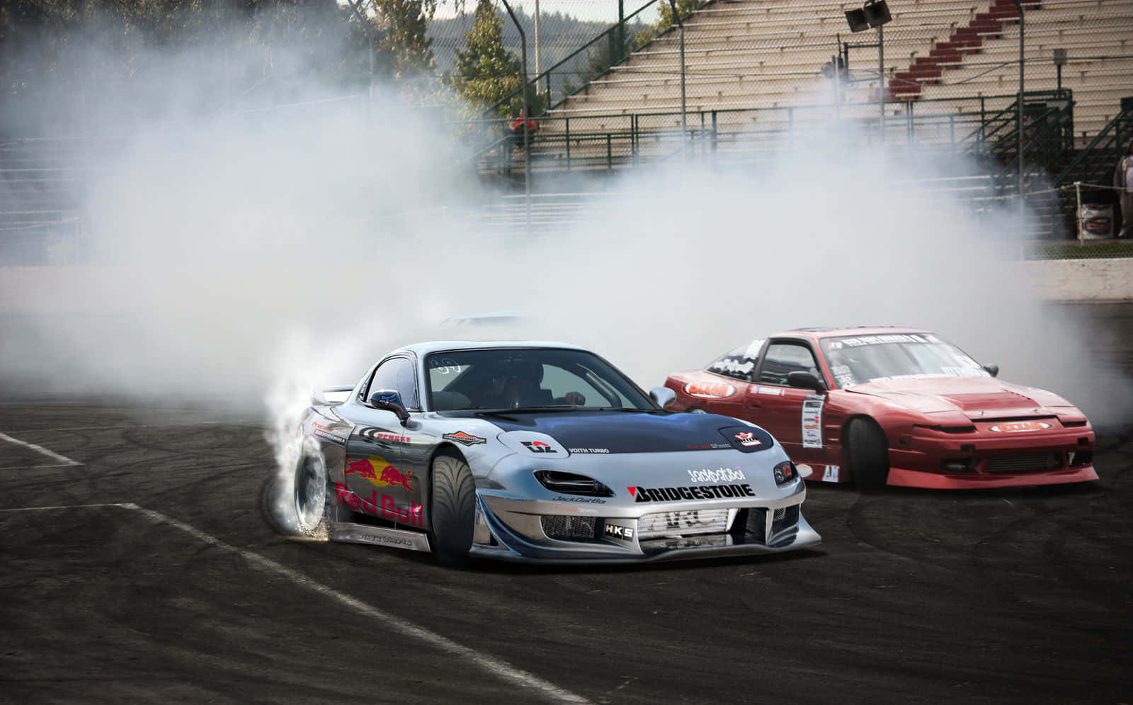 Mazda R X7 Drift Duo Smoke Show Background