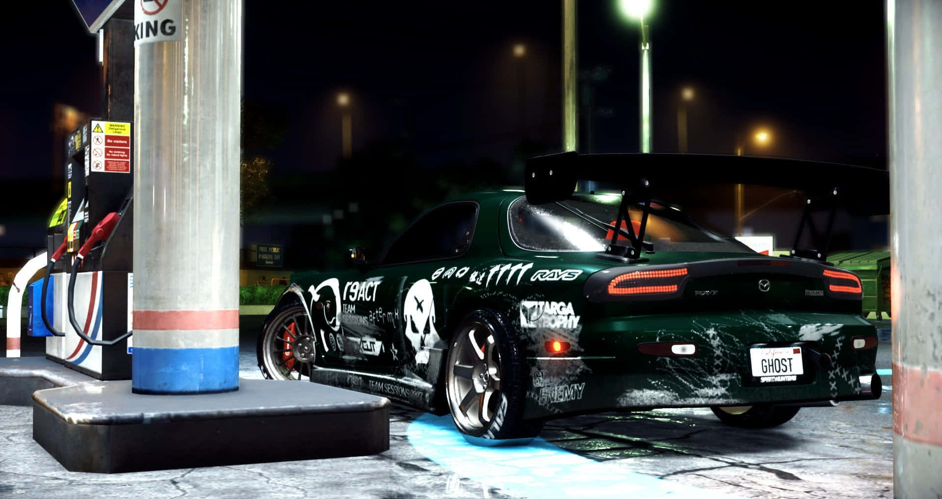 Mazda_ R X7_ Drift_ Refueling_ Night_ Scene.jpg Background