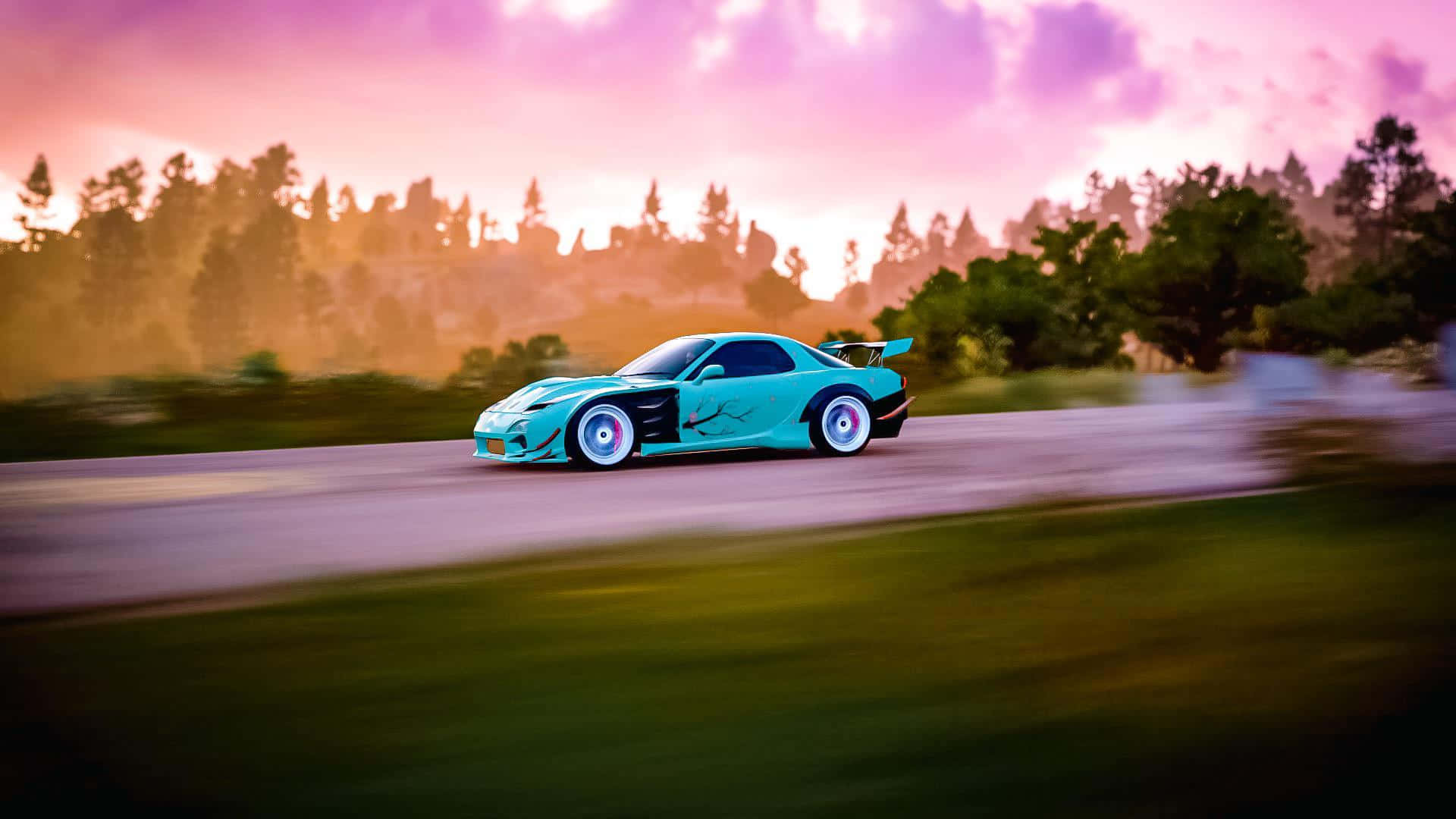 Mazda_ R X7_ Drift_ Sunset Background