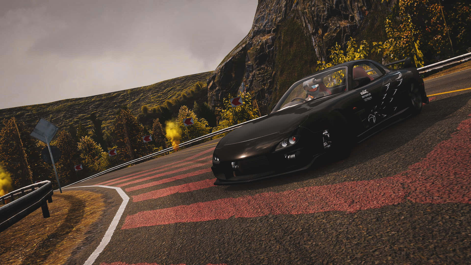 Mazda_ R X7_ Drifting_ Mountain_ Road Background