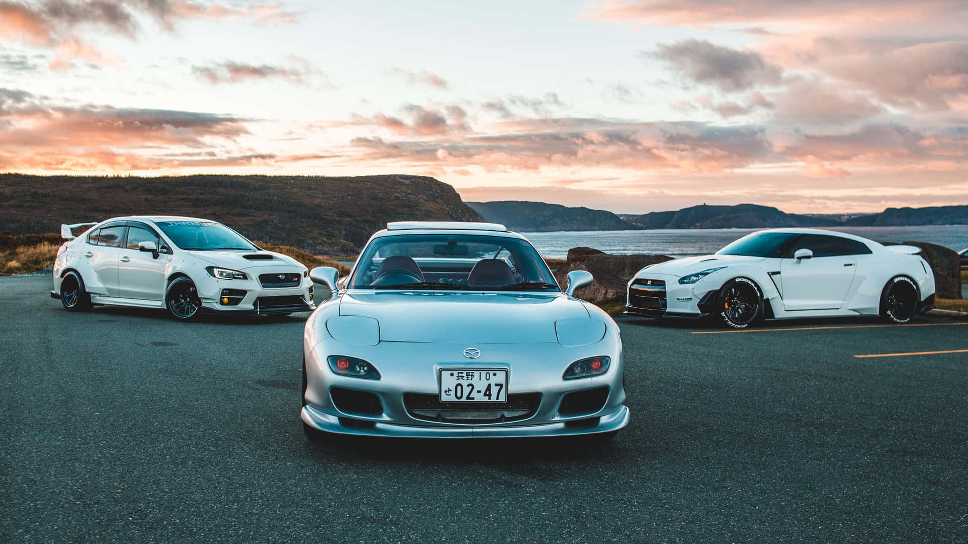 Mazda Rx 7 With Ocean View Landscape