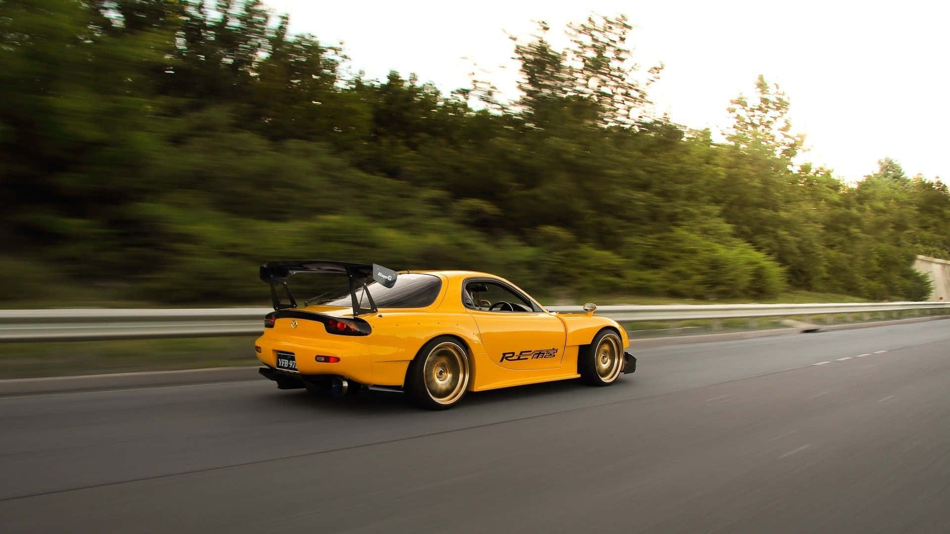 Mazda Rx7 Fc Classic Code In Yellow Background