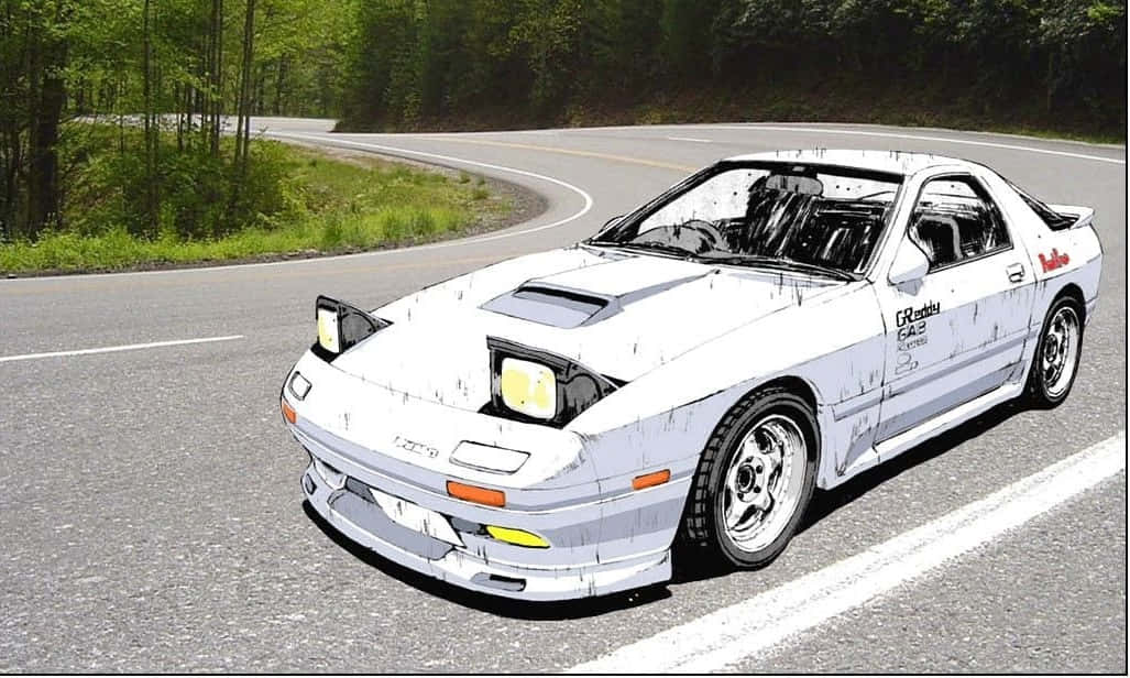 Mazda Rx7 Fc With A Deep Purple Finish Background