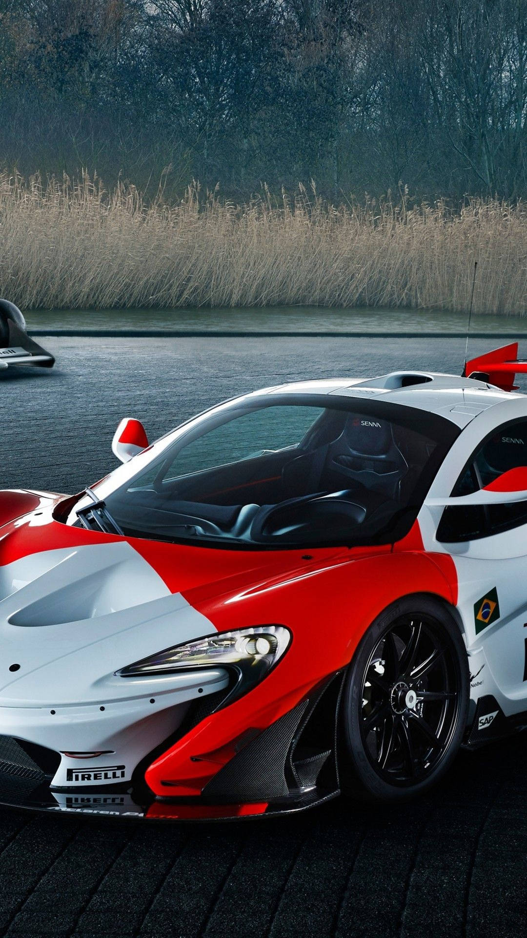 Mclaren Iphone Red White P1 Gtr Background