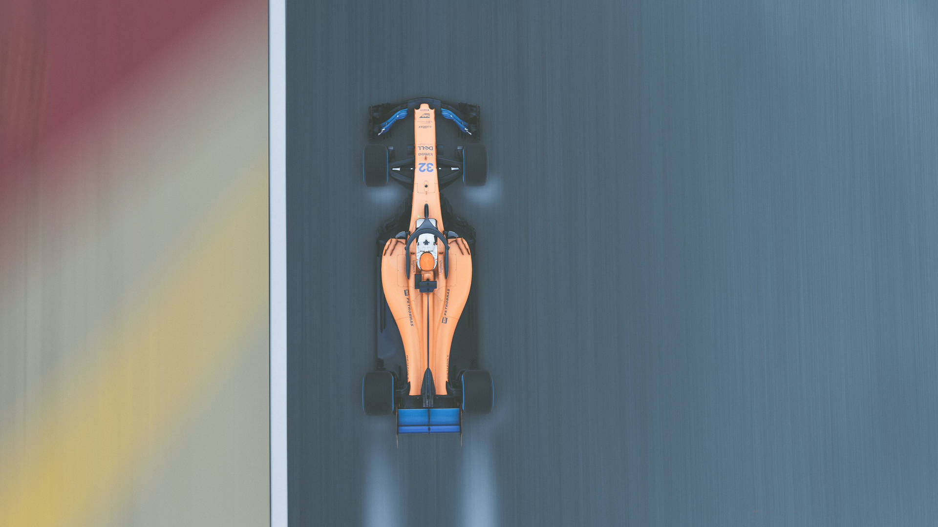 Mclaren Racing F1 Car Aerial Shot Background