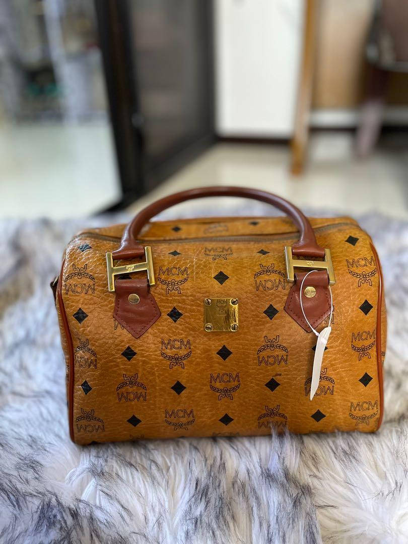 Mcm Visetos Boston Bag