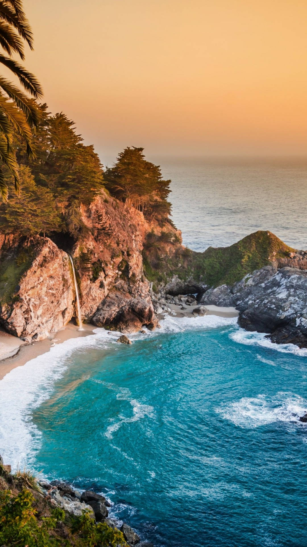 Mcway Falls Iphone California At Sunset Background