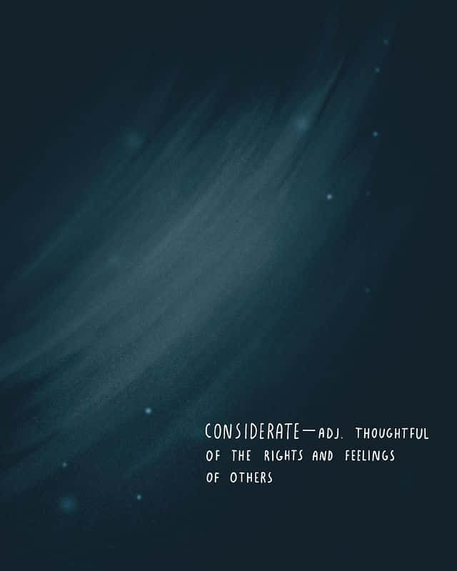 Meaning Of Considerate Background