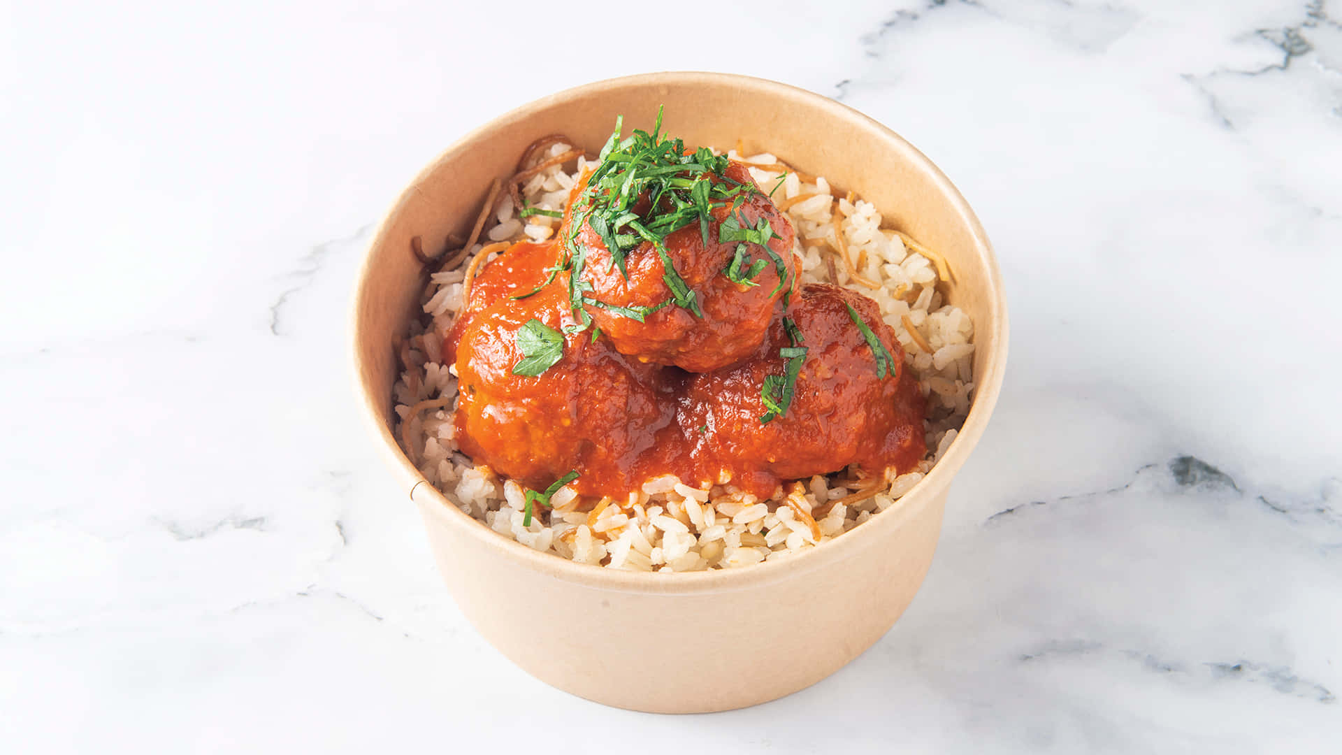 Meatballsin Tomato Sauceon Rice