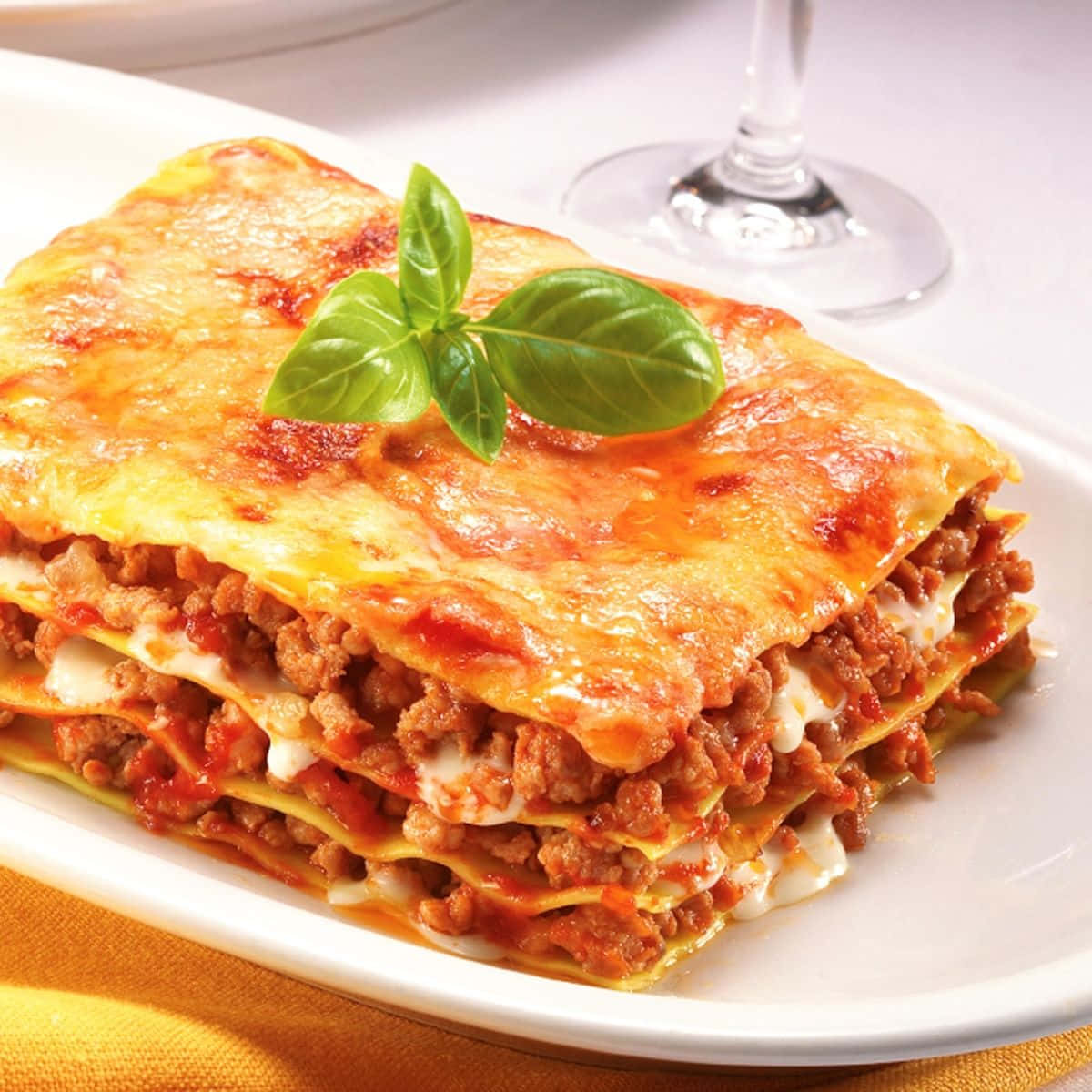 Meaty Four Layer Lasagna Alla Bolognese Background