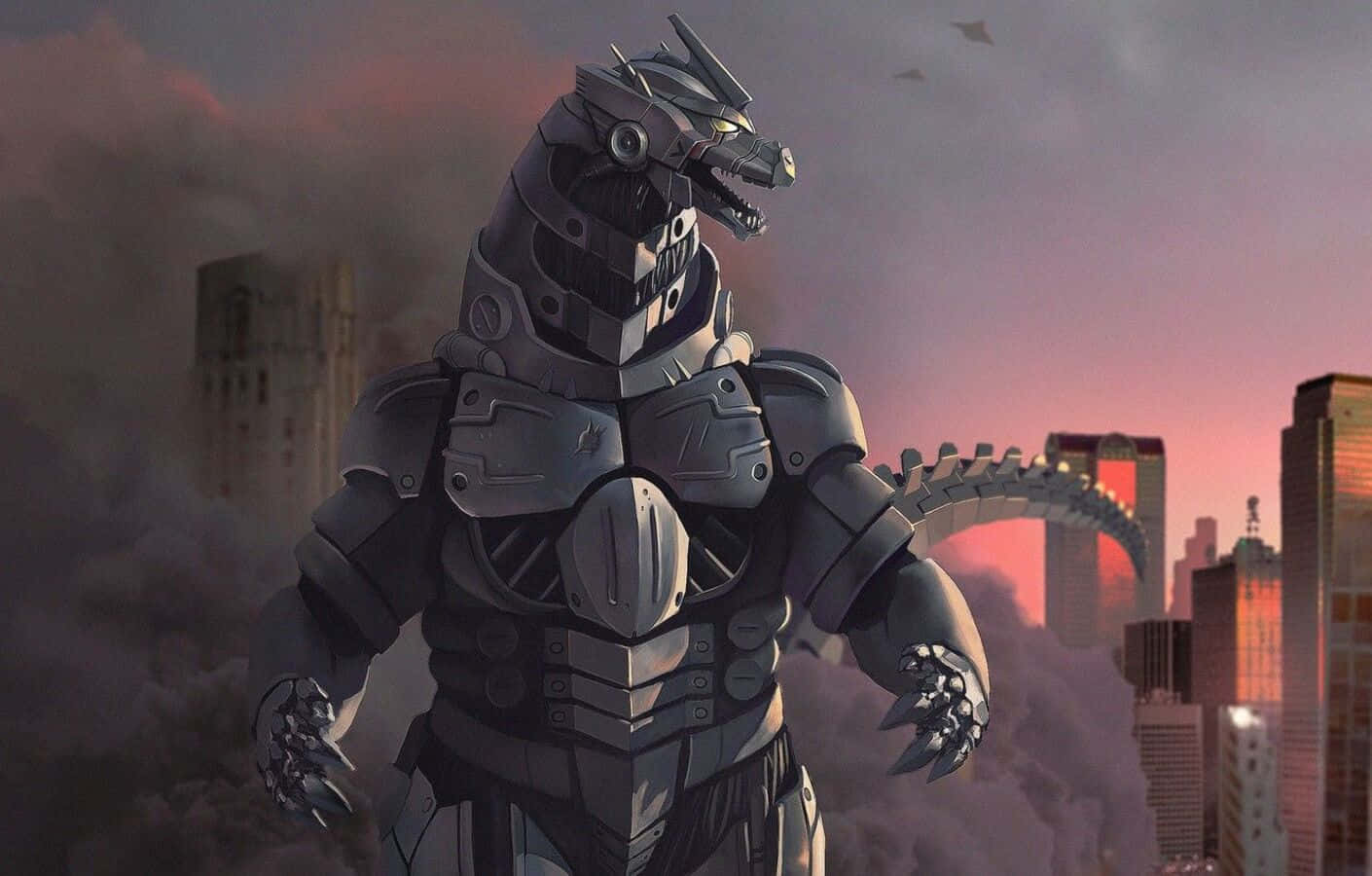 Mechagodzilla In Furious Battle With Godzilla Background