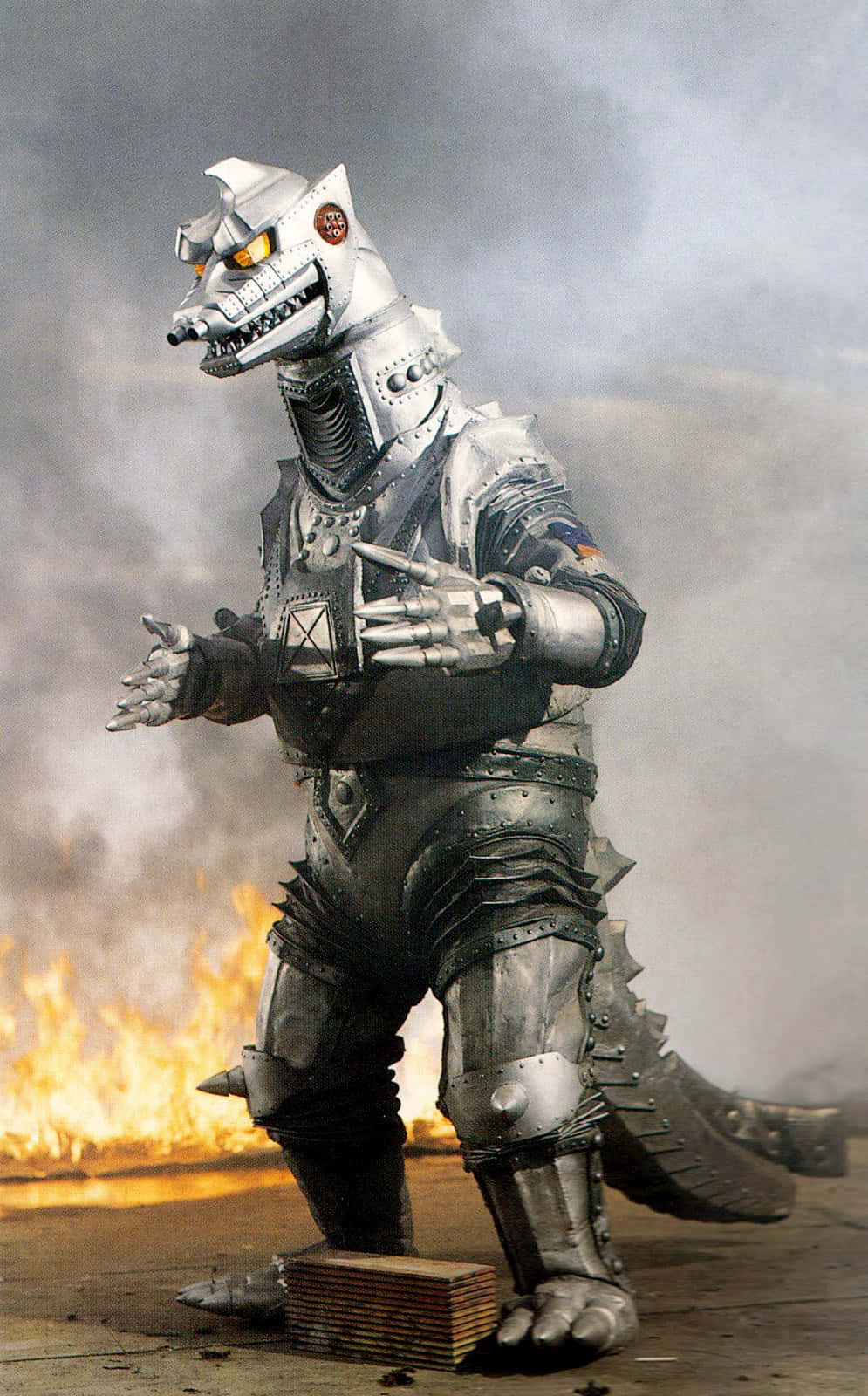 Mechagodzilla Roaring In Battle Background