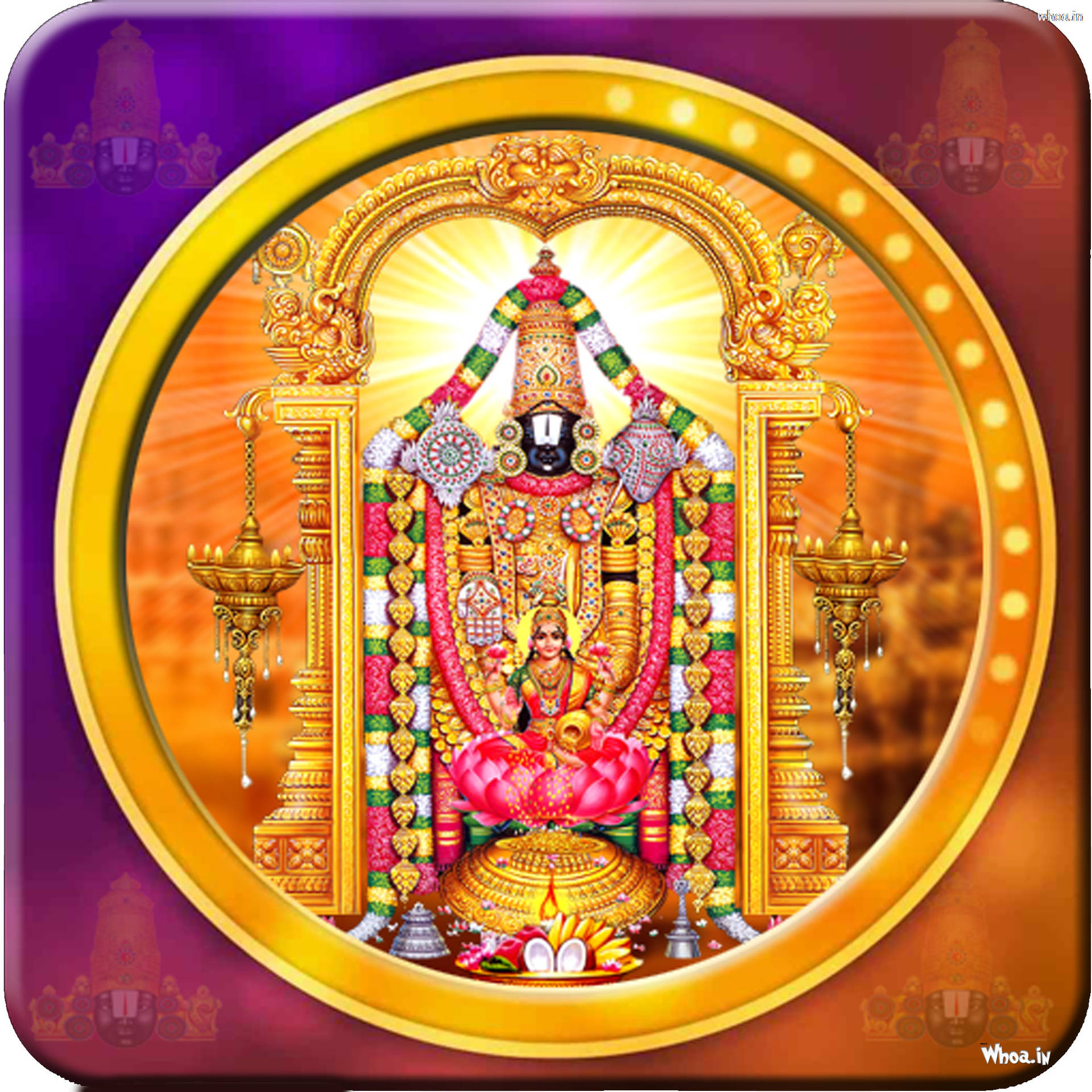 Medallion Art Lord Venkateswara 4k Background