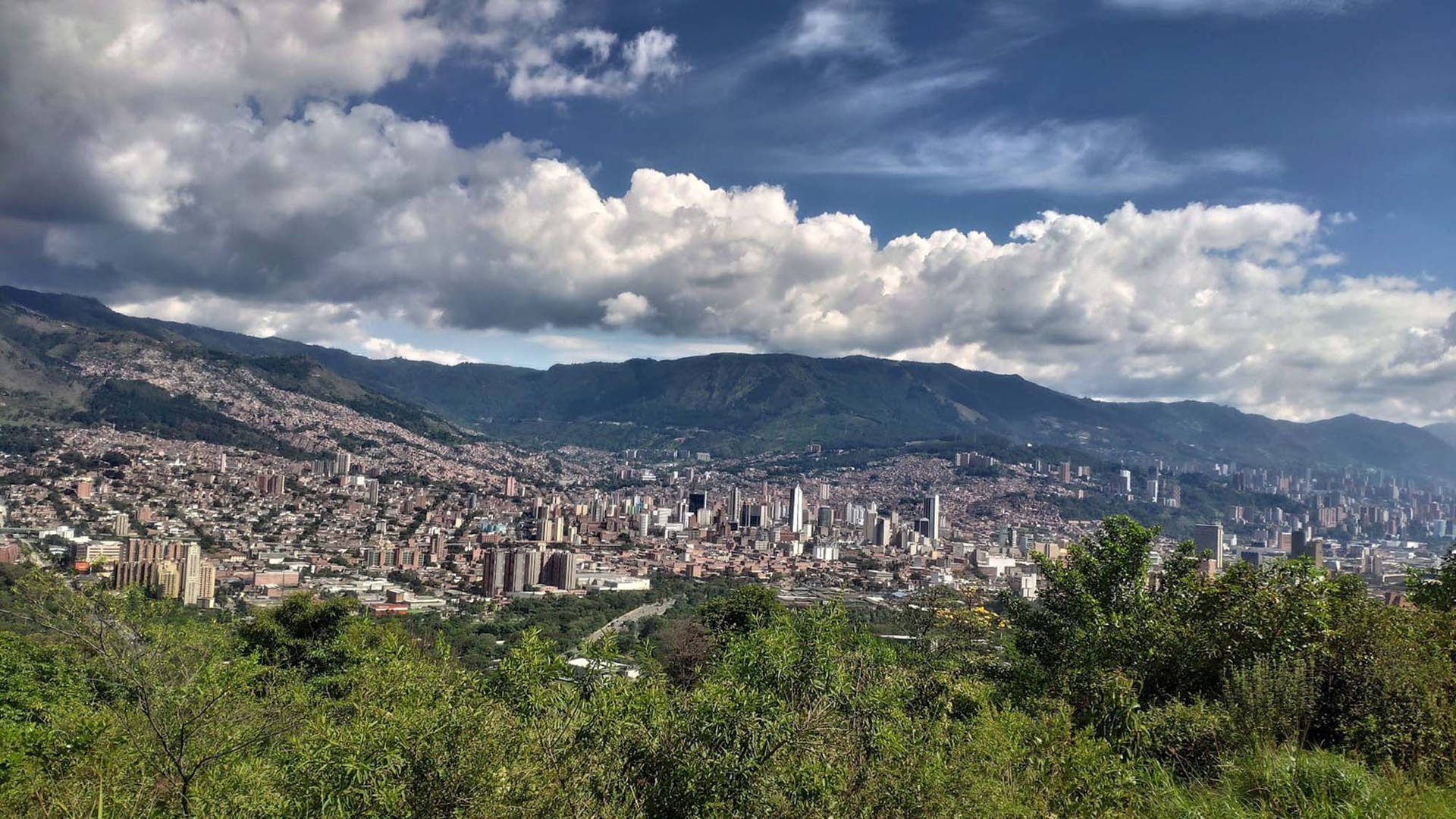Medellin El Volador Hill View Background