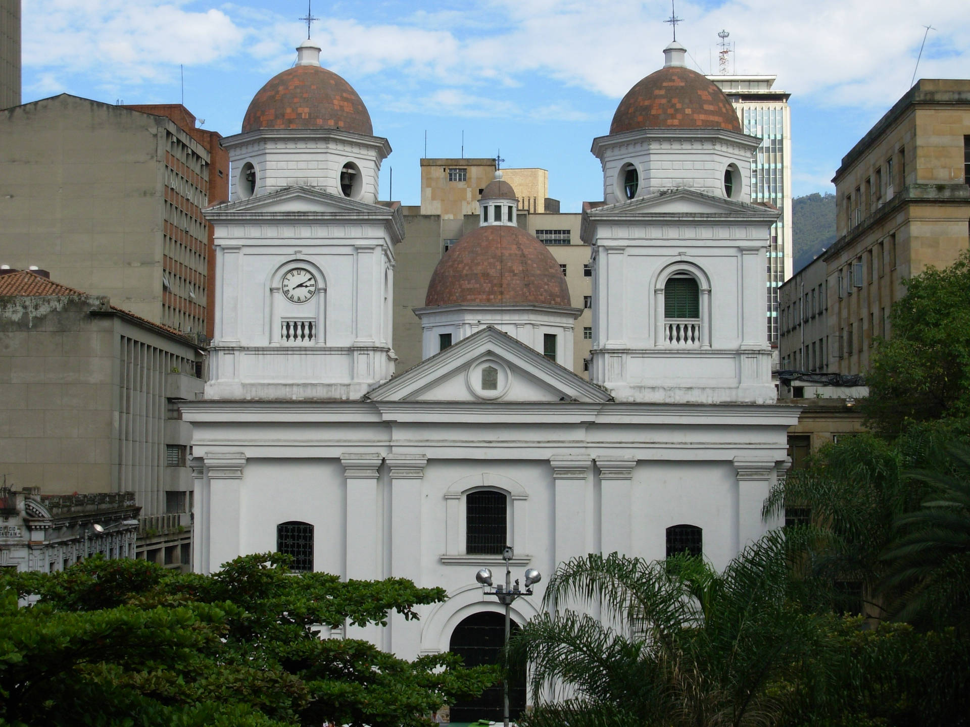 Medellin La Candelaria Church Background