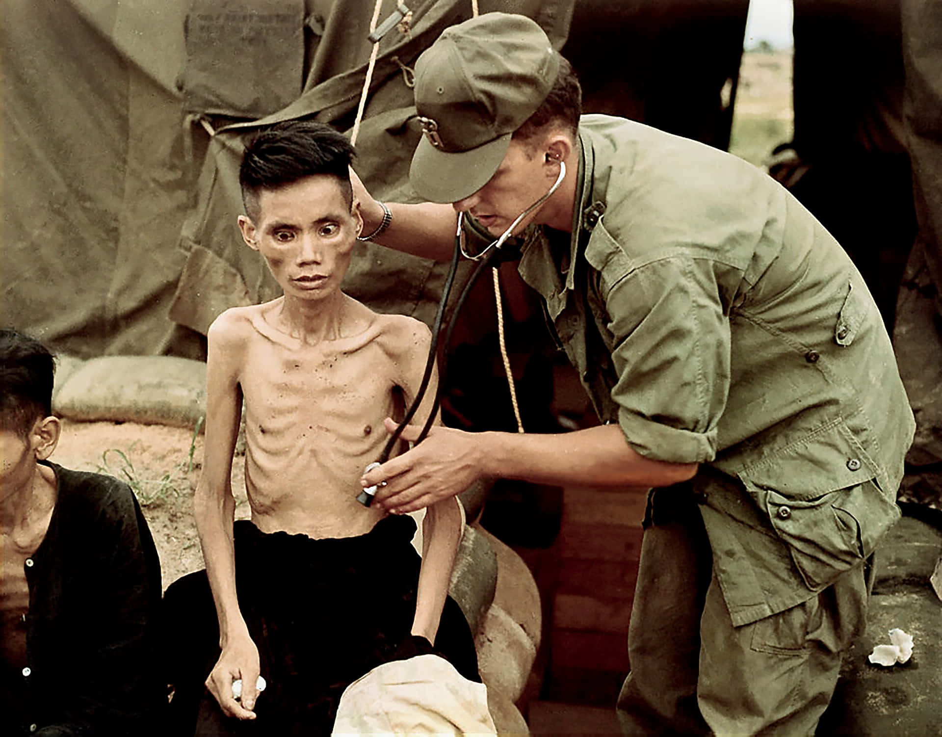 Medical Check-up Of An Emaciated Man Background