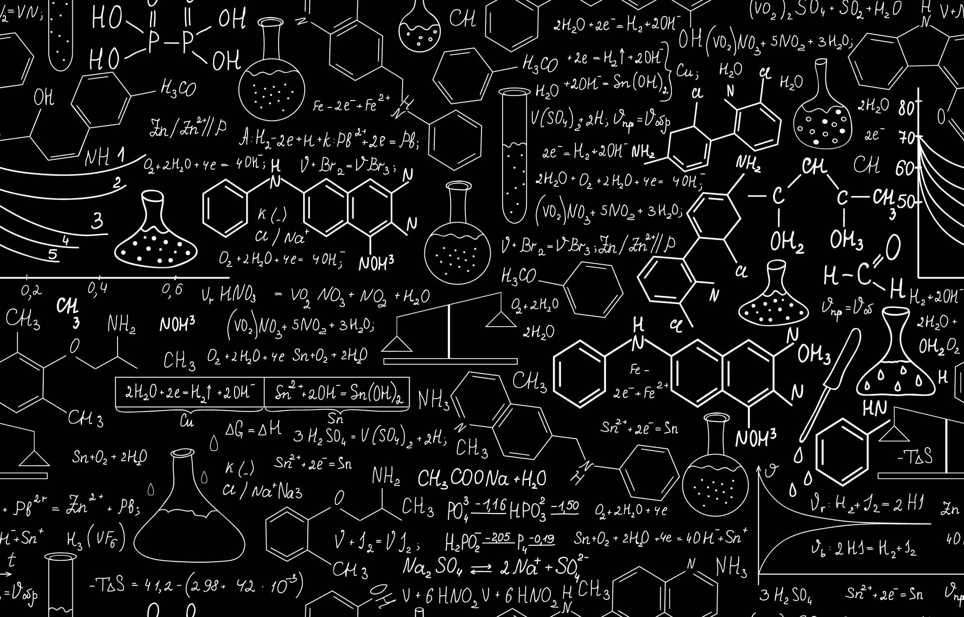 Medical Formulas In Black Background