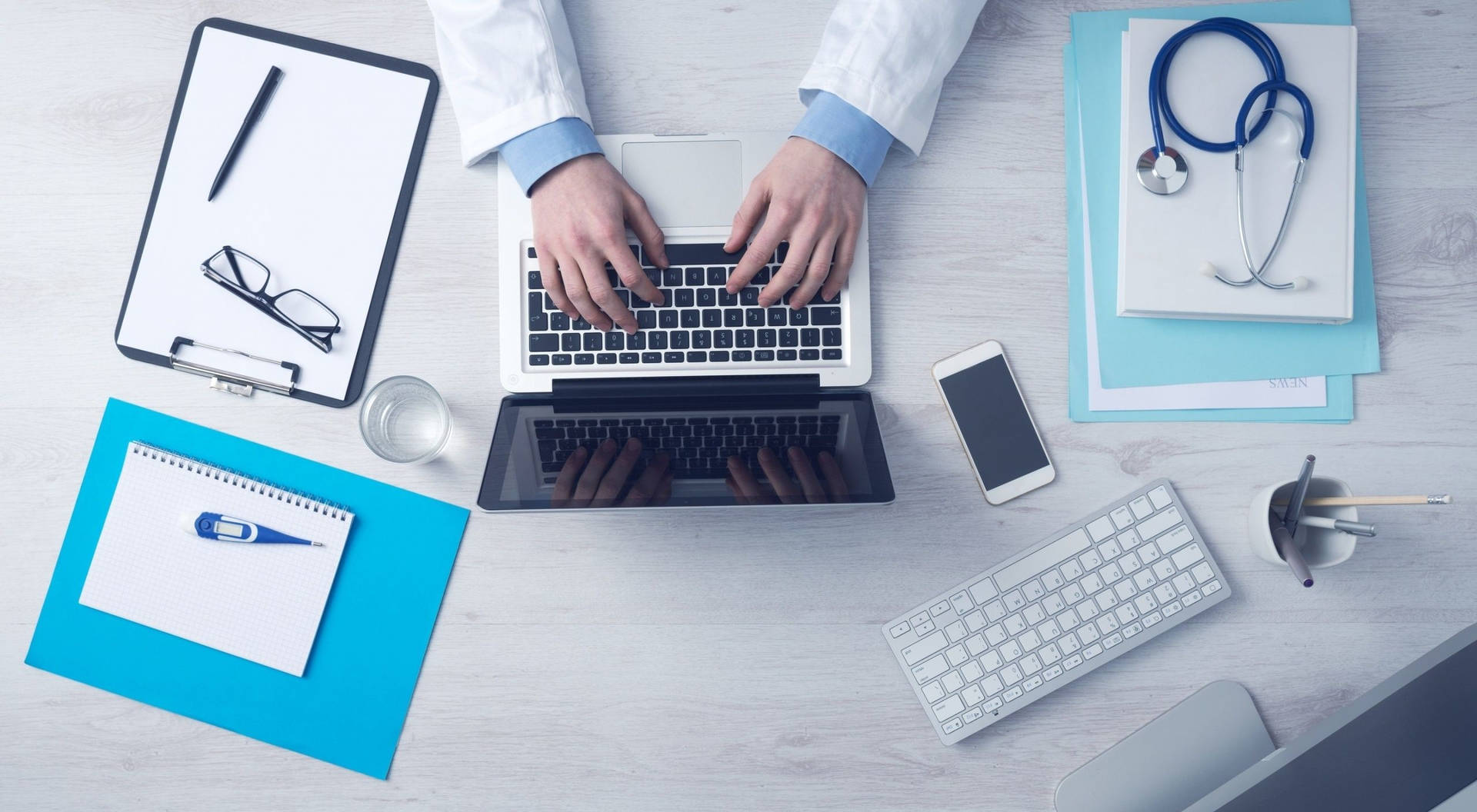 Medical Practitioner Large Office Desk Background