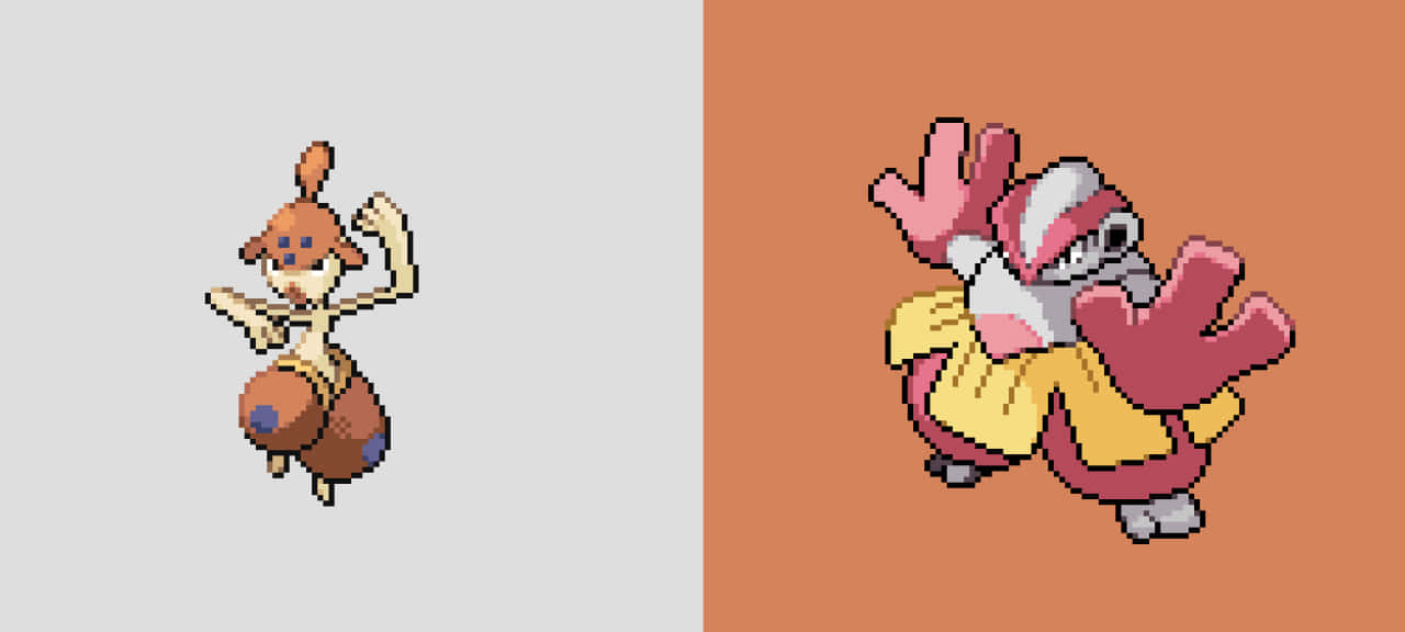 Medicham And Shiny Hariyama Background