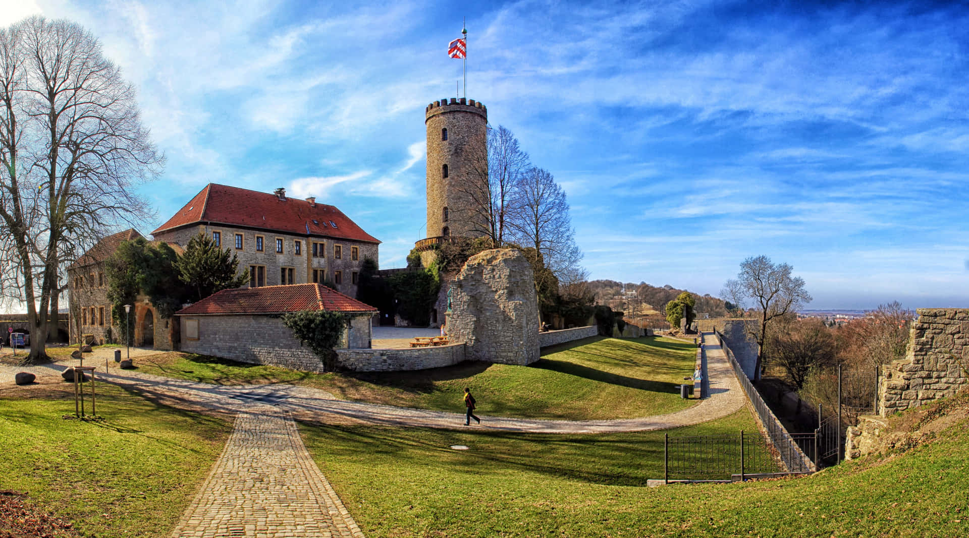 Medieval_ Castle_with_ Tower_ Panorama Background