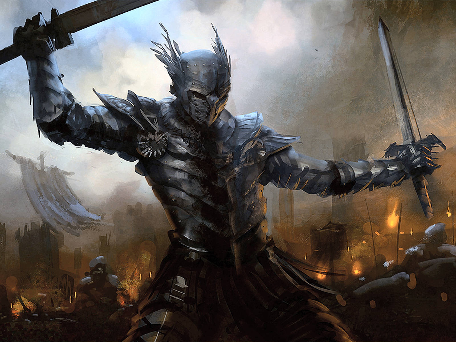 Medieval Dark Knight Warrior Background