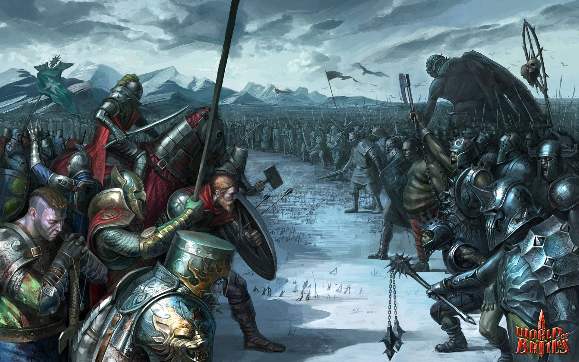 Medieval Knights Battle Bravely On The Battlefield Background