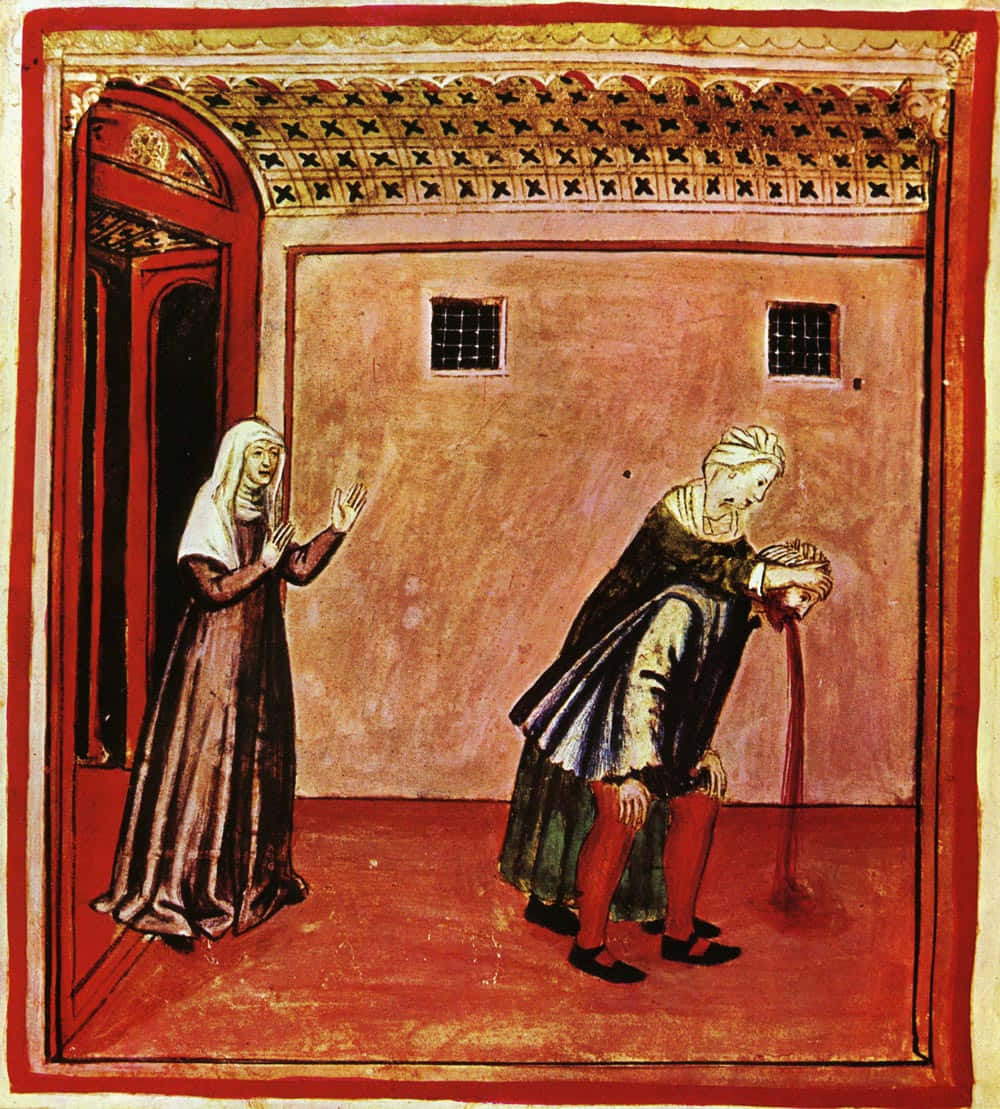 Medieval Nauseous Man 2d Illustration