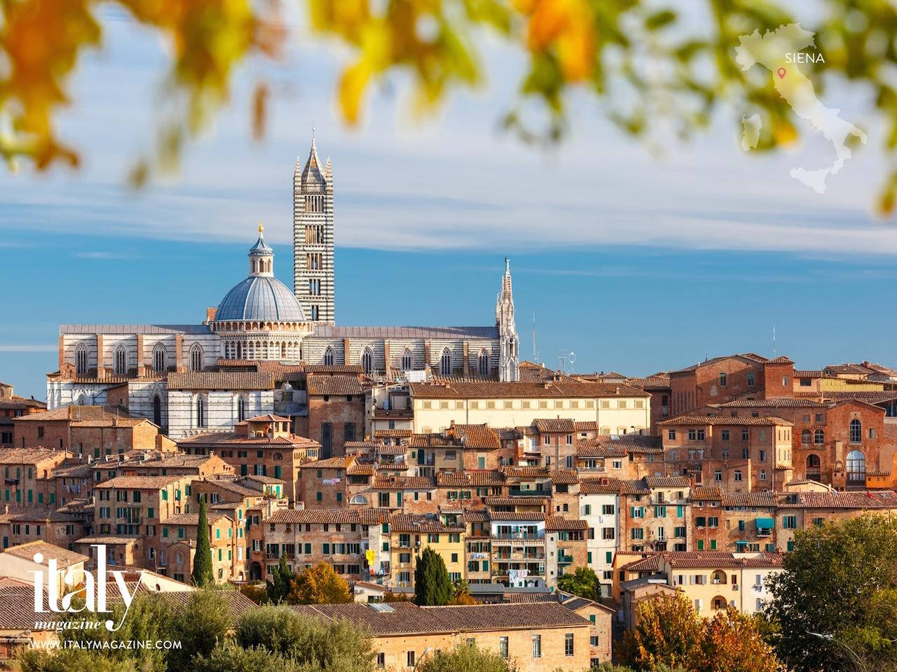 Medieval Siena Cathedral In Tuscany Background