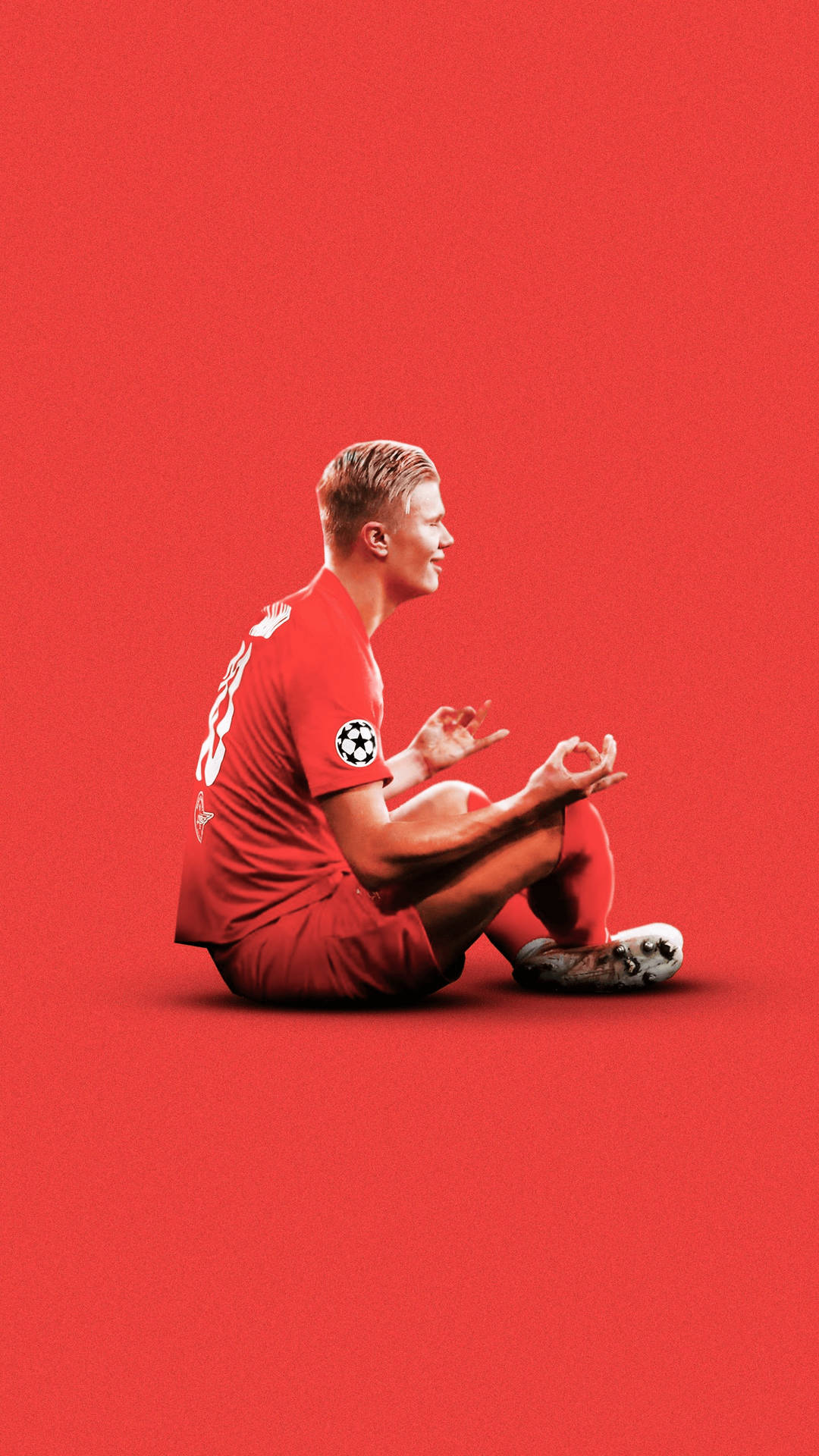 Meditating Erling Haaland Red Bull Player Background