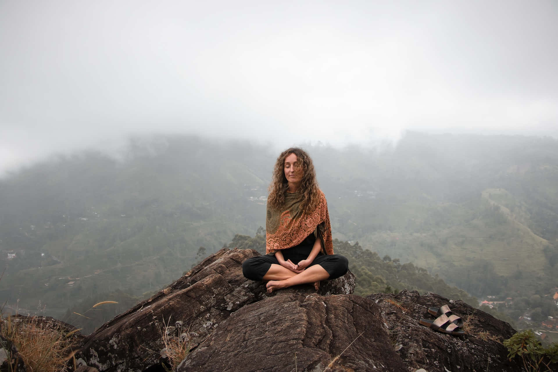 Meditating With Mindfulness Background