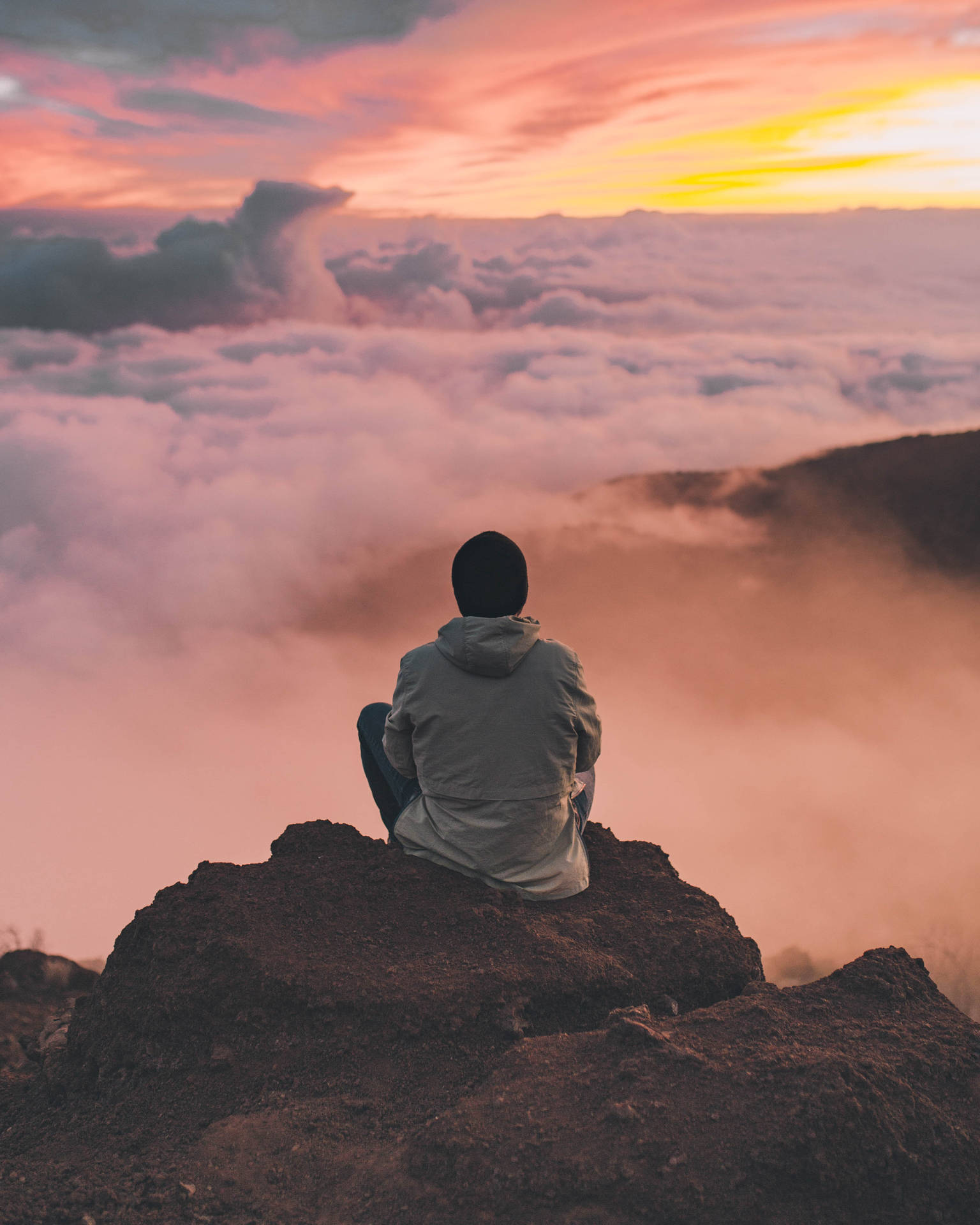 Meditation And Sea Of Clouds Background