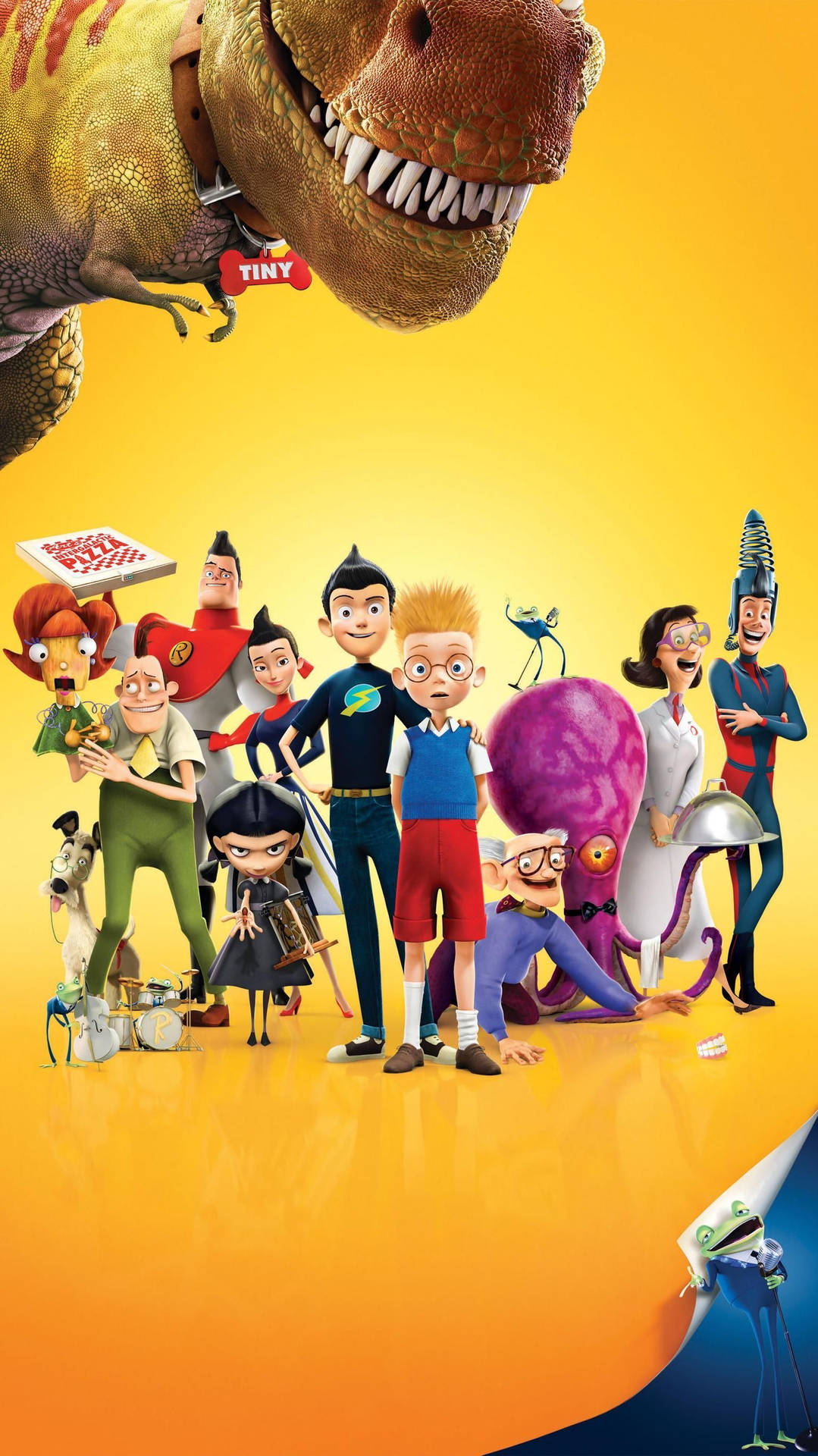 Meet The Robinsons Characters Yellow Background Background