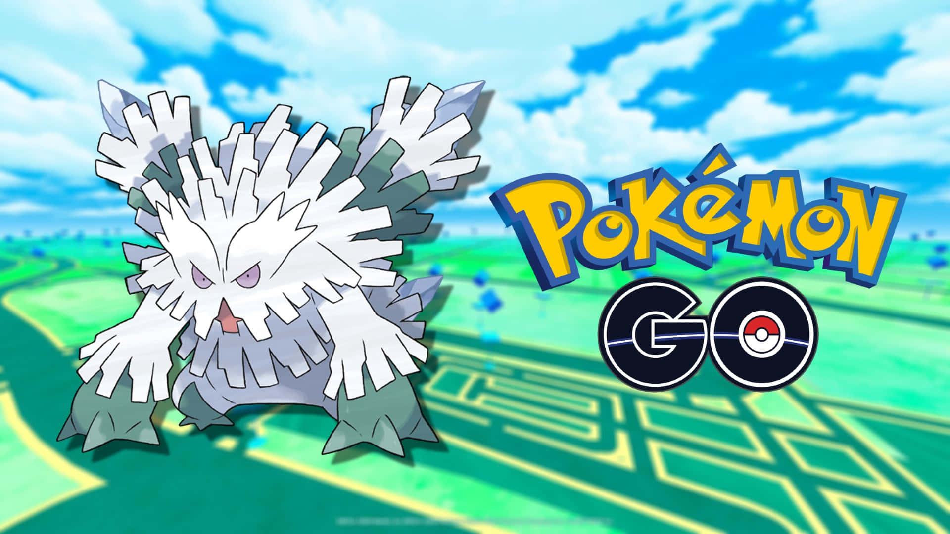 Mega Abomasnow Against Pokémon Go Map Background