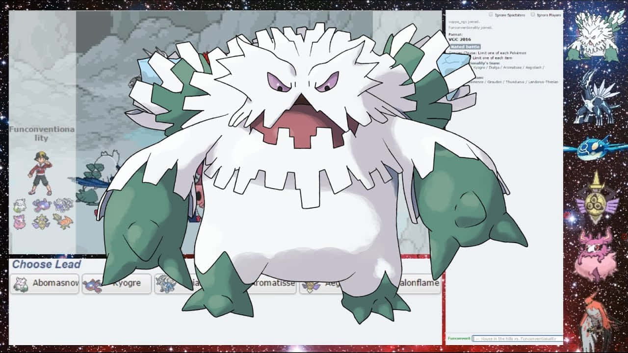 Mega Abomasnow In Video Game Graphic Background