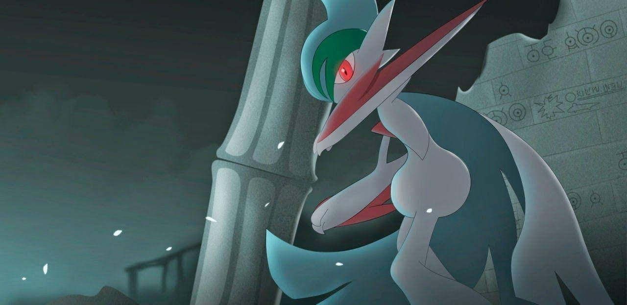 Mega Gallade In Ruins Background