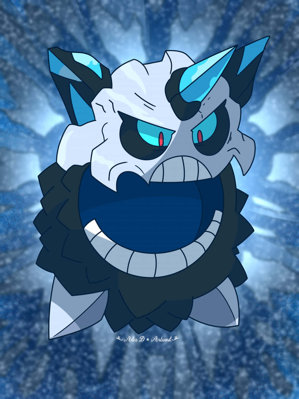 Mega Glalie Blue Aesthetic Phone Background