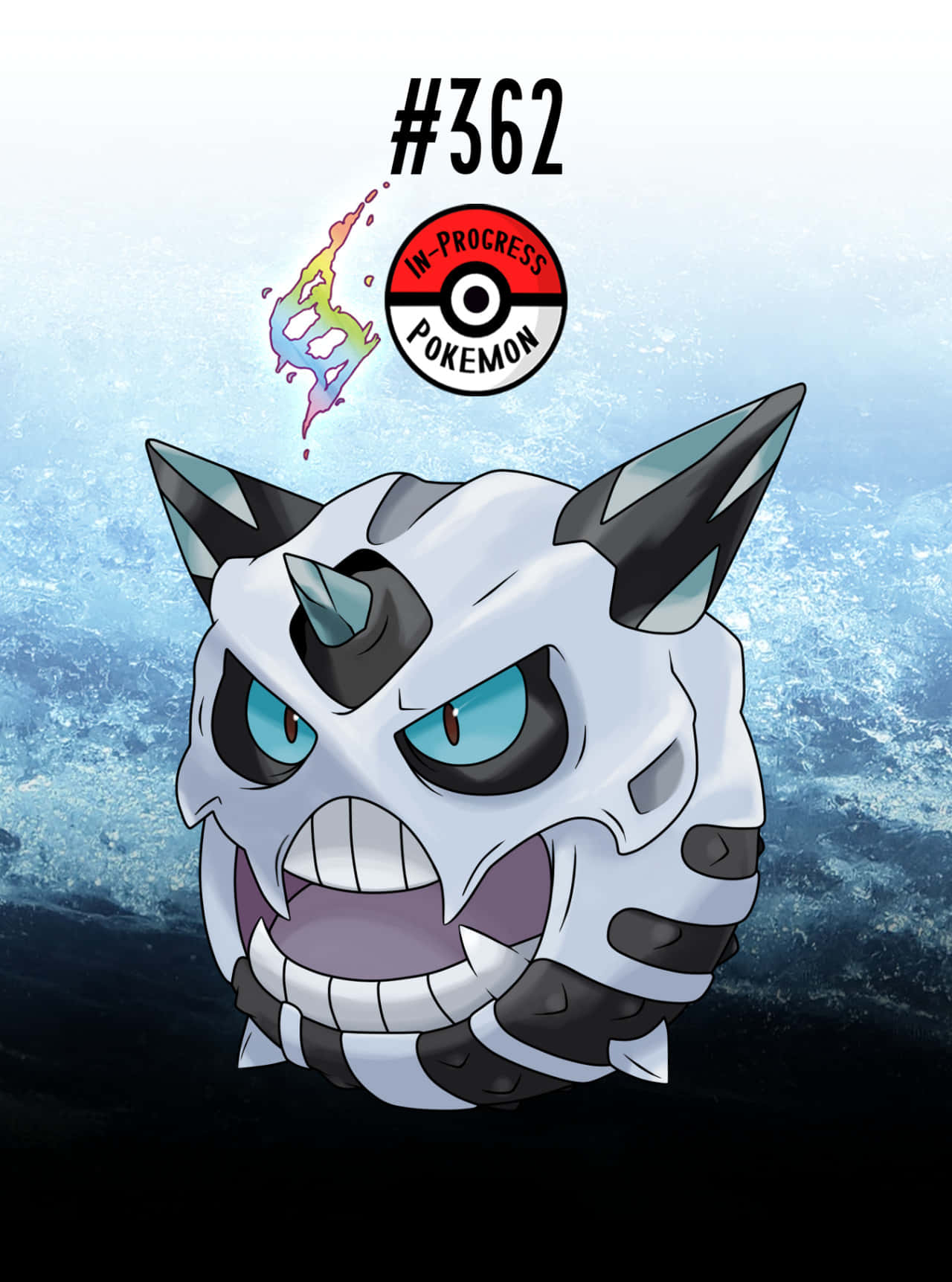 Mega Glalie With Black And Blue Backdrop Phone