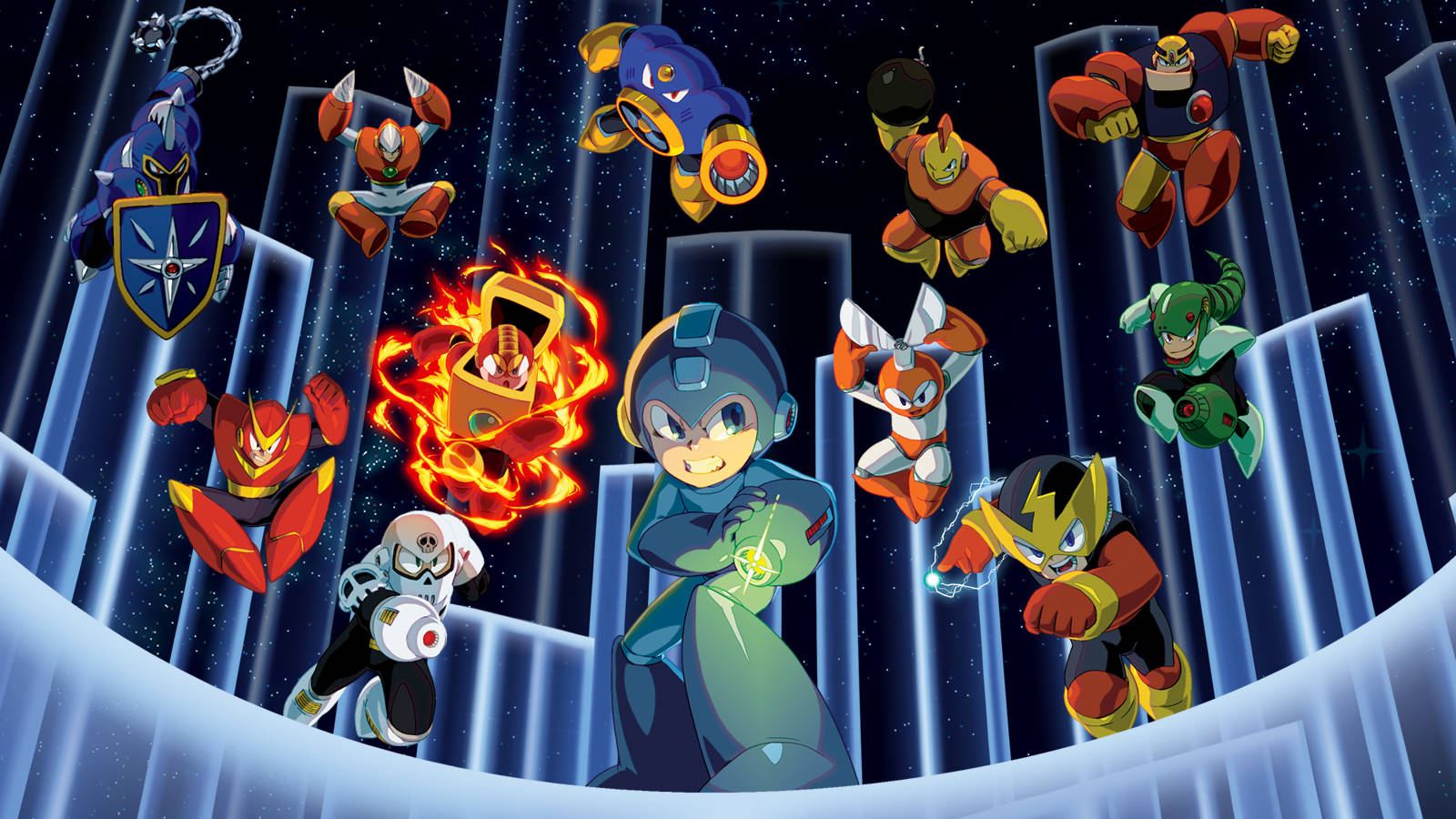 Mega Man And Game Villains Background