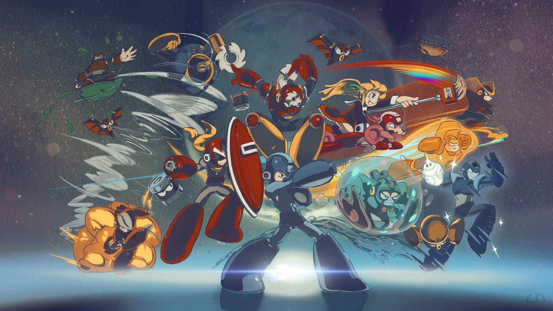 Mega Man Character Poster Background