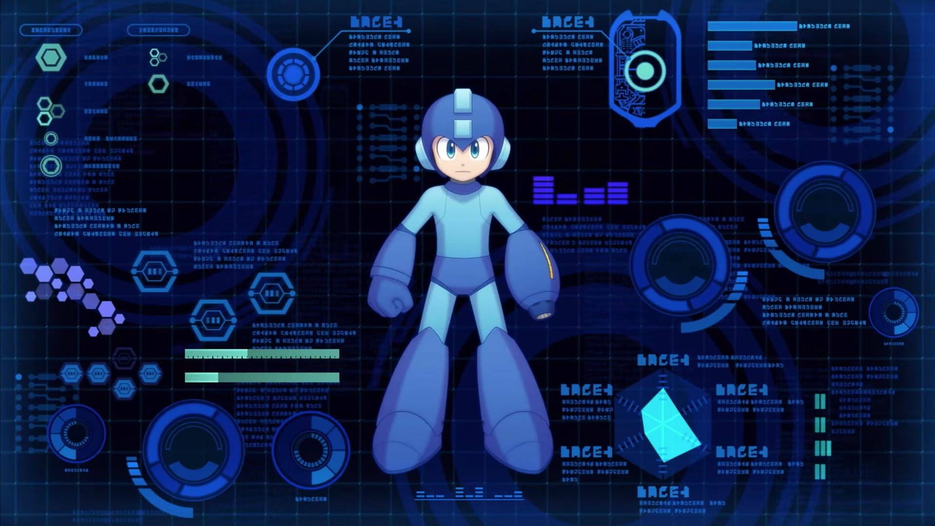 Mega Man Computer Data Background