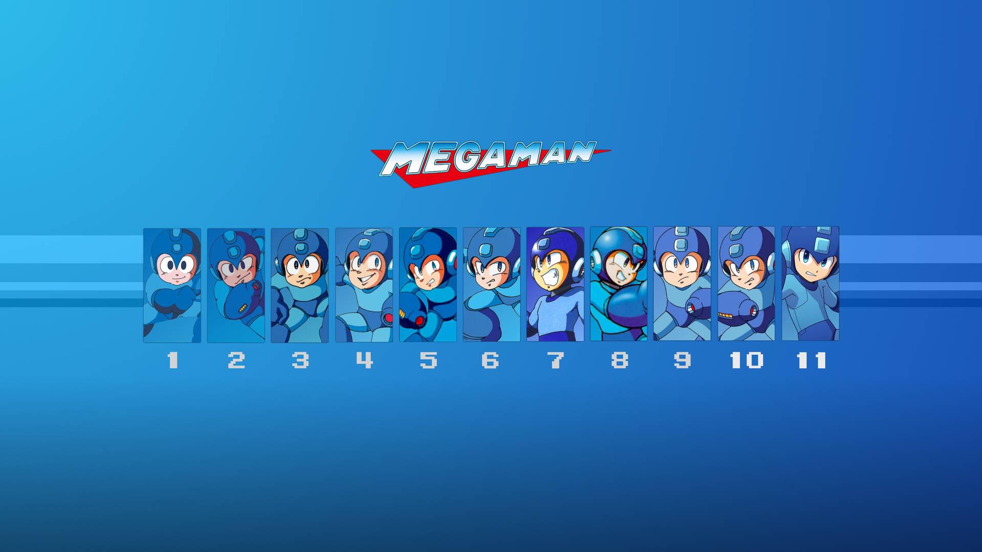 Mega Man Game Versions Background
