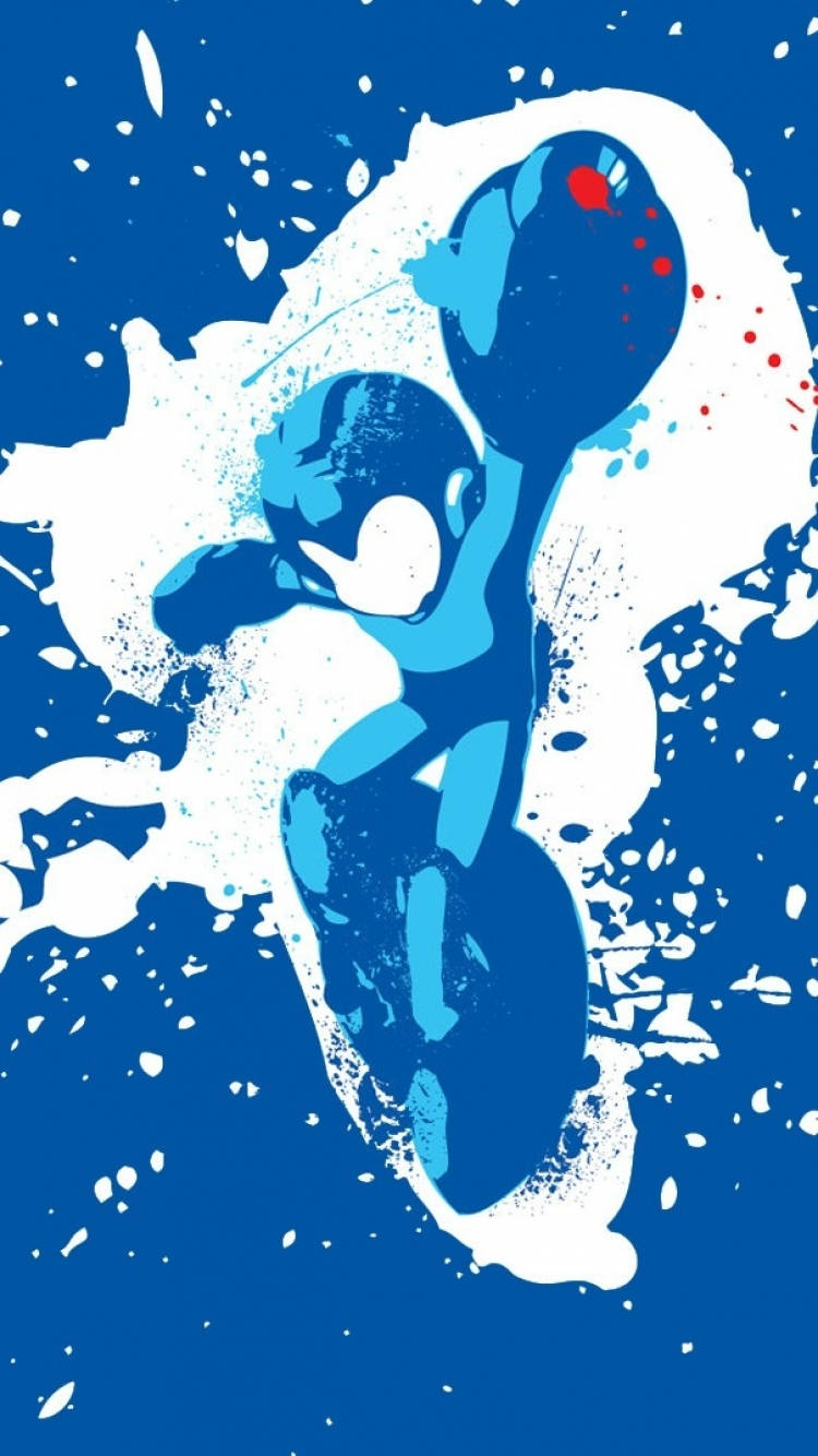 Mega Man Paint Splatter Art Background